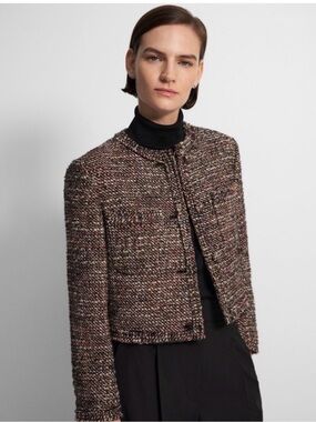 Theory Multi-Color Tweed Cropped Jacket